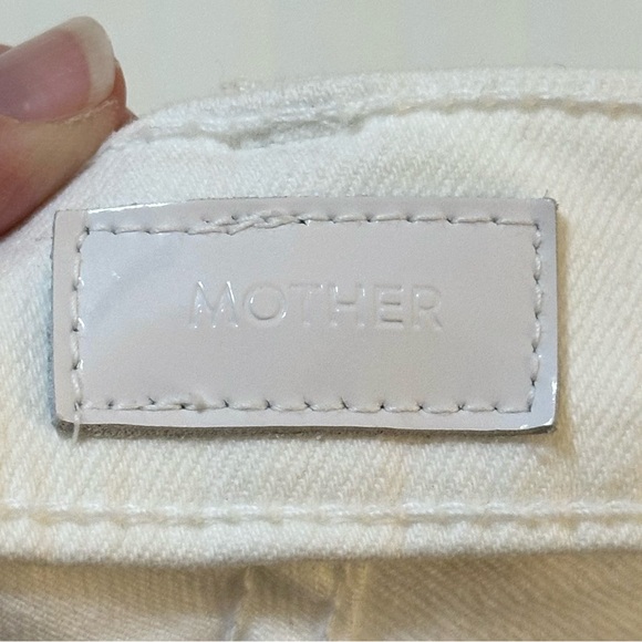 Mother Denim The Insider Crop Step Fray Jeans Fairest Of Them All White Size 28 - Picture 5 of 12